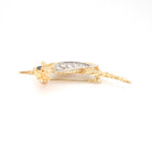 Vintage Roadrunner Brooch - Retro 14k Yellow & White Gold Natural Sapphire And Diamond Pin - Circa 1970s Era Cuckoo Bird Animal Fine Jewelry