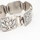 David Anderson Adam & Eve Bracelet - Mid Century Sterling Silver Panel Link Statement - Circa 1950s Era Collectible Signed Religious Jewelry