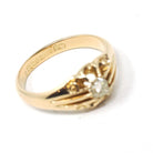 Edwardian Diamond Ring - Antique 18k Yellow Gold .40 CT Men's Unisex Belcher Solitaire - Vintage 1910s Size 8 1/2 Fine Engagement Jewelry