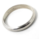 Modern Wedding Band - Estate 14k White Gold 4.2 MM Half Round Milgrain Eternity Ring - Circa 2000s Era Size 11 3/4 Stacking Fine Jewelry