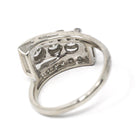 Mid Century Diamond Ring - Vintage 14k White Gold Natural .90 CTW Cocktail Bypass Band - Circa 1950s Era Size 6 1/2 Fine Statement Jewelry