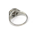 Vintage Diamond Ring - Art Deco 18k White Gold Natural .30 CT Solitaire Engagement - Circa 1930s Size 4 3/4 Hexagonal Filigree Fine Jewelry