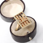 Vintage Abacus Ring - Retro 14k Yellow Gold Articulated Ancient Calculator - Circa 1960s Era Size 7 Educator Teacher Statement Fine Jewelry