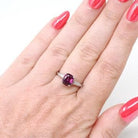 Ruby & Diamond Ring - Estate Platinum Natural Pink Red Gemstone Tapered Baguette Engagement - Modern Era Size 5 3/4 Fine Anniversary Jewelry