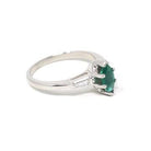 Vintage Emerald & Diamond Ring - Mid Century Platinum Natural Green Marquise Gem Engagement - Circa 1960s Era Size 6 1/4 May Fine Jewelry
