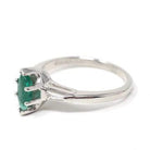 Vintage Emerald & Diamond Ring - Mid Century Platinum Natural Green Marquise Gem Engagement - Circa 1960s Era Size 6 1/4 May Fine Jewelry