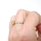 Antique Diamond Halo Ring - Edwardian Era Natural .63 CTW Old European Cut Cluster - Circa 1900s Size 6 1/4 Flower Fine Engagement Jewelry