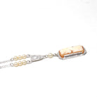 Art Deco Cameo Necklace - Vintage 10k White Gold Carved Natural Shell & Simulated Pearls - Circa 1930s Die Struck Pendant Charm Fine Jewelry