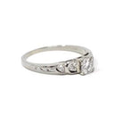 Art Deco Engagement Ring - Rare Vintage 20k White Gold Natural .43 CTW Diamonds - Circa 1930s Era Size 6 1/4 Fine Celestial Bridal Jewelry