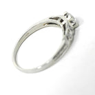 Art Deco Engagement Ring - Rare Vintage 20k White Gold Natural .43 CTW Diamonds - Circa 1930s Era Size 6 1/4 Fine Celestial Bridal Jewelry