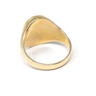 Modern Opal Ring - Estate 14k Yellow Gold Natural Oval Cabochon Gemstone Signet - Circa 2000s Era Size 9 1/2 Fine October Birthstone Jewelry