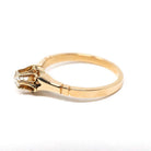 Antique Diamond Ring - Edwardian 14k Yellow Gold Natural .14 CT Old Mine Cut Solitaire - Circa 1900 Size 6 Buttercup Fine Engagement Jewelry