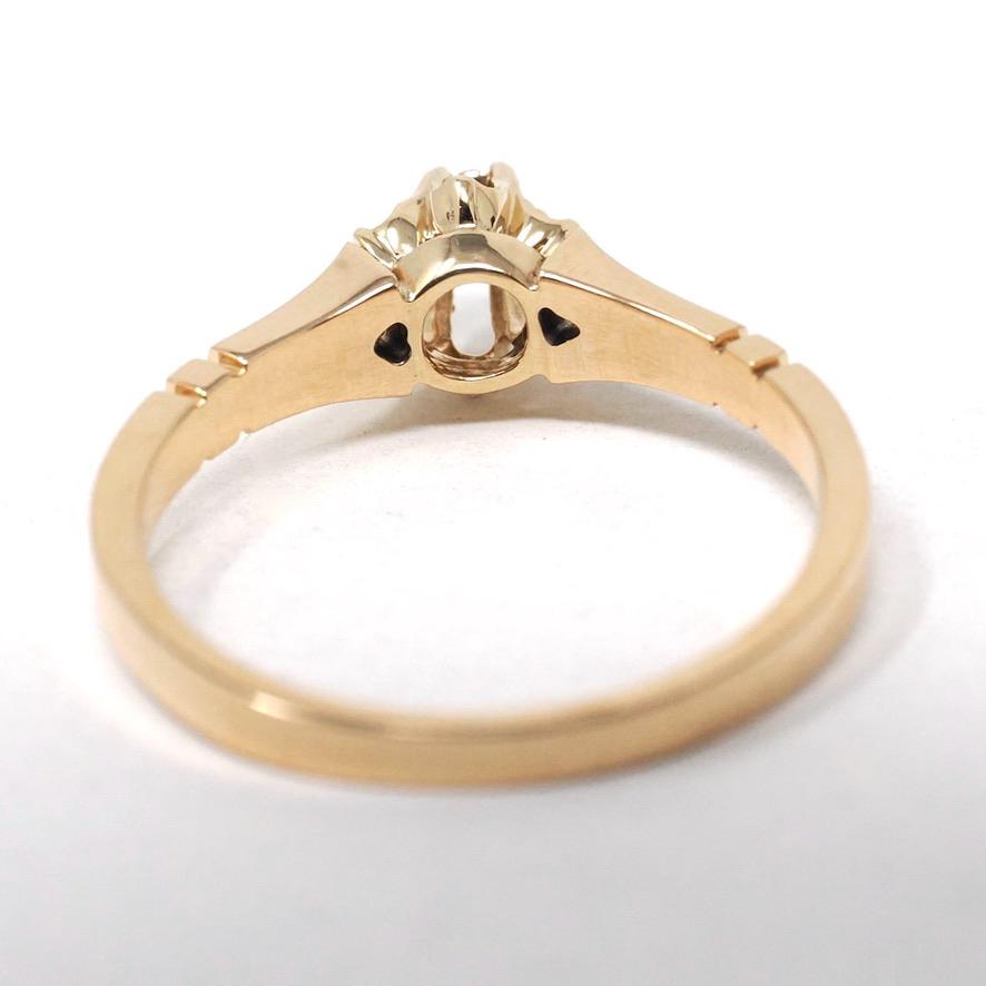 Antique Diamond Ring - Edwardian 14k Yellow Gold Natural .14 CT Old Mine Cut Solitaire - Circa 1900 Size 6 Buttercup Fine Engagement Jewelry