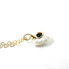 Pearl & Sapphire Charm Necklace - Antique 14k Yellow Gold Freshwater Cultured Pearl Stick Pin Conversion Pendant - Circa 1900s Fine Jewelry