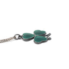 Vintage Shamrock Necklace - Mid Century Sterling Silver Green Enamel Clover Pendant - Circa 1940s Three Leaf Wood Sorrel Good Luck Jewelry