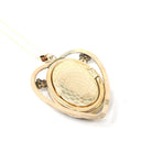 Vintage Aviation Locket - Mid Century Gold Filled Over Sterling Prop & Wings Heart Flower Necklace - Circa 1940s Era Mother Of Pearl Jewelry