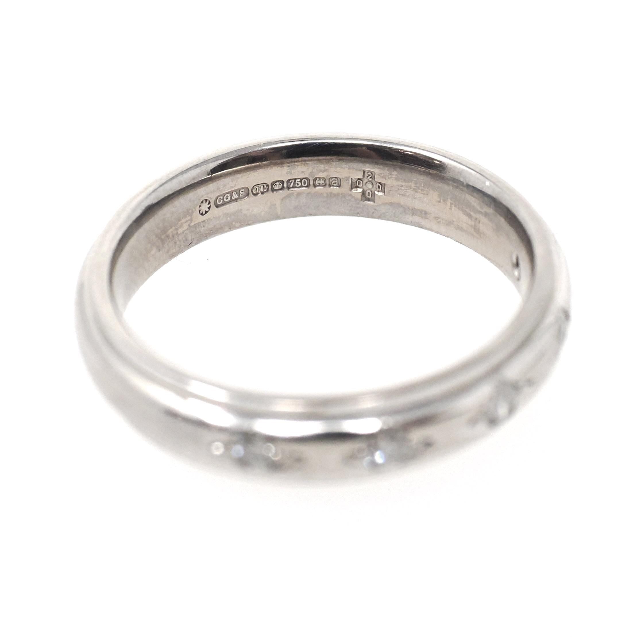 Vintage Diamond Band - Estate Birmingham 18k White Gold .15 CTW Comfort Fit 4.2 MM Wedding Ring - Hallmarked 2000 Size 6 1/4 Fine Jewelry