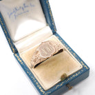 Antique Signet Ring - Vintage 10k Rosy Yellow Gold Initial Letters MM Shield Statement Men's Unisex Band - Late 1800s Size 15 Fine Jewelry