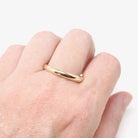 Vintage Wedding Band - Mid Century 14k Yellow Gold Domed 3.1 MM Half Round Ring - Circa 1960s Era Size 11 1/4 Unisex Fine Bridal Jewelry