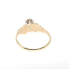 Illusion Diamond Ring - Retro 14k Yellow & 10k White Gold Natural .02 CT Solitaire Engagement - Circa 1990s Size 6 3/4 Fine Bridal Jewelry