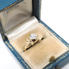 Illusion Diamond Ring - Retro 14k Yellow & 10k White Gold Natural .02 CT Solitaire Engagement - Circa 1990s Size 6 3/4 Fine Bridal Jewelry