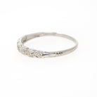 Diamond Wedding Band - Vintage 14k White Gold Natural .03 CTW Ring - Mid Century Circa 1950s Era Size 7 1/2 Stacking Fine Bridal Jewelry