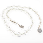Rock Crystal Quartz Necklace - Art Deco Era Sterling Silver Crystal Facet Beads Graduated Strand - Circa 1920s 16.5" Flapper Fashion Jewelry
