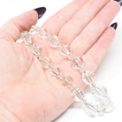 Rock Crystal Quartz Necklace - Art Deco Era Sterling Silver Crystal Facet Beads Graduated Strand - Circa 1920s 16.5" Flapper Fashion Jewelry