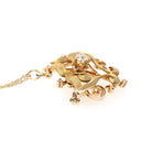 Art Nouveau Diamond Necklace - Edwardian 14k Yellow Gold Natural Diamond .31 CT Pendant Brooch Conversion - Early 1900s Era Fine Jewelry