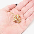 Art Nouveau Diamond Necklace - Edwardian 14k Yellow Gold Natural Diamond .31 CT Pendant Brooch Conversion - Early 1900s Era Fine Jewelry