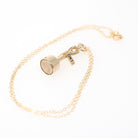 Vintage Lamppost Charm - Modernist 14k Yellow Gold Figural Battery Light Pendant Necklace - Circa 1970s New Orleans Bourbon St Fine Jewelry