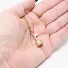 Vintage Lamppost Charm - Modernist 14k Yellow Gold Figural Battery Light Pendant Necklace - Circa 1970s New Orleans Bourbon St Fine Jewelry