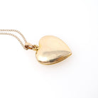 Vintage Heart Locket - Retro 12k Gold Filled Diamond Flower Pendant Necklace - Circa 1940s Era Statement Keepsake Photograph Dason Jewelry