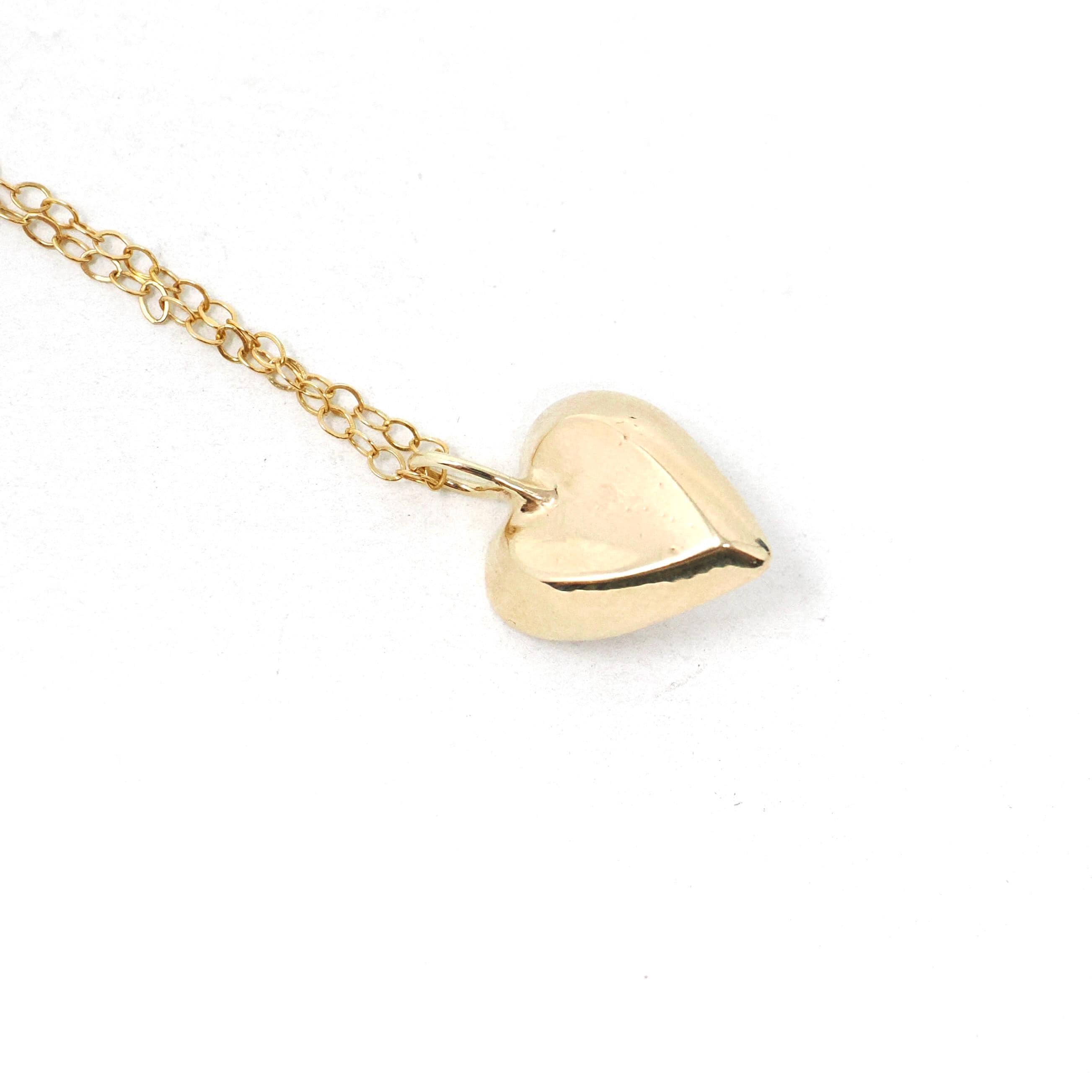 Vintage Heart Charm - Mid Century 14k Yellow Gold Cultured Pearl Pendant Necklace - Circa 1940s Era Dainty Fine Love June Birthstone Jewelry