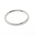 Platinum Wedding Band - Modern 1.8 MM Half Round Unadorned Classic Ring - Estate Circa 1990s Era Size 8 3/4 Heirloom Fine Stacking Jewelry