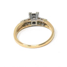 Vintage Engagement Ring - Mid Century 14k Yellow & White Gold Natural Diamond Illusion - Circa 1950s Size 6 1/4 Fine Two Tone Bridal Jewelry