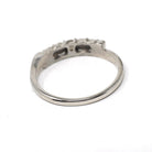 Diamond Wedding Band - Vintage 14k White Gold Natural .03 CTW Ring - Mid Century Circa 1950s Era Size 6 1/2 Stacking Fine Bridal Jewelry