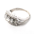 Graduated Diamond Ring - Modern Era 14k White Gold 1.05 CTW Natural Round Brilliant Cut Band - Estate Size 6 1/4 Fine Anniversary Jewelry