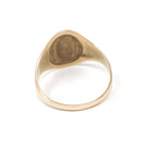 Edwardian Signet Ring - Antique 10k Yellow Gold JPR Engraved Script Monogram Initials - Art Nouveau 1910s Era Size 9 Fine Vines Jewelry