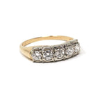 Vintage Wedding Ring - Mid Century 14k Yellow & White Gold Natural .50 CTW Diamond Band - Circa 1950s Size 7 Two Tone Fine Bridal Jewelry