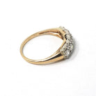 Vintage Wedding Ring - Mid Century 14k Yellow & White Gold Natural .50 CTW Diamond Band - Circa 1950s Size 7 Two Tone Fine Bridal Jewelry