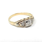 Vintage Engagement Ring - Mid Century 14k Yellow & White Gold .07 CTW Natural Diamonds - Circa 1940s Size 5.75 Two Tone Fine Bridal Jewelry