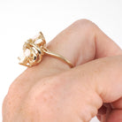 Opal Cluster Ring - Vintage 14k Yellow Gold Natural Gemstones & .03 CTW Diamond Accent - Retro Circa 1970s Size 8 1/2 Fine Floral Jewelry
