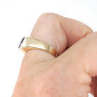 Modern Tanzanite Ring - Estate 14k Yellow Gold Natural Purple Blue Gemstone - Circa 2000's Era Size 6 1/4 December Birthstone Fine Jewelry