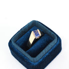 Modern Tanzanite Ring - Estate 14k Yellow Gold Natural Purple Blue Gemstone - Circa 2000's Era Size 6 1/4 December Birthstone Fine Jewelry