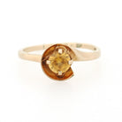 Created Yellow Sapphire Ring - Mid Century 10k Yellow Gold Round Faceted Stone - Vintage Circa 1940s Size 9 1/4 Solitaire Style Fine Jewelry
