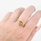 Created Yellow Sapphire Ring - Mid Century 10k Yellow Gold Round Faceted Stone - Vintage Circa 1940s Size 9 1/4 Solitaire Style Fine Jewelry