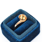 Created Yellow Sapphire Ring - Mid Century 10k Yellow Gold Round Faceted Stone - Vintage Circa 1940s Size 9 1/4 Solitaire Style Fine Jewelry