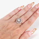 Diamond Halo Ring - Mid Century 14k White Gold .47 CTW Natural Prong Set Tiered Cluster - Vintage Circa 1950s Size 6 Fine Engagement Jewelry