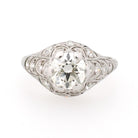 1.18 ct Old European Cut Diamond Ring - Platinum 1.53 CTW Natural Diamond Filigree Engagement - Circa 1920s Era Size 6 Mermaid Fine Jewelry